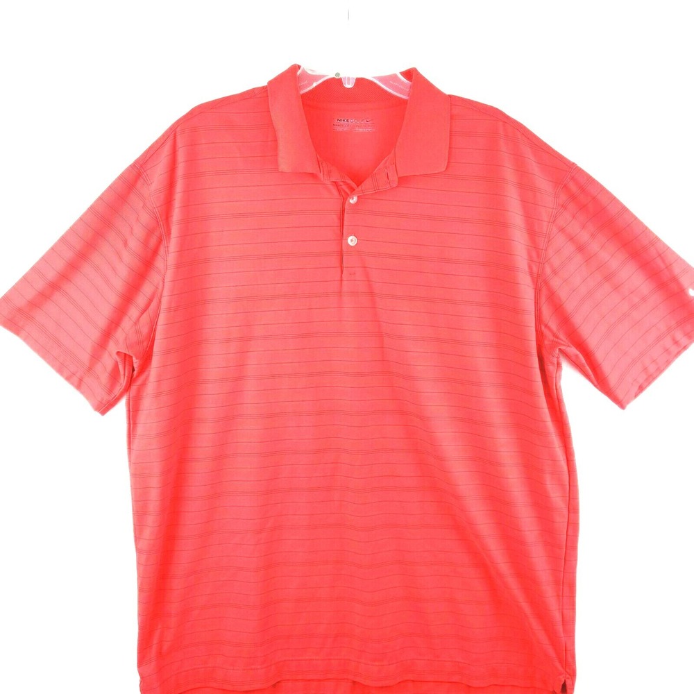 Nike Golf Dri-Fit Mens XXL Golfer Polo‎ Shirt Red 2XL